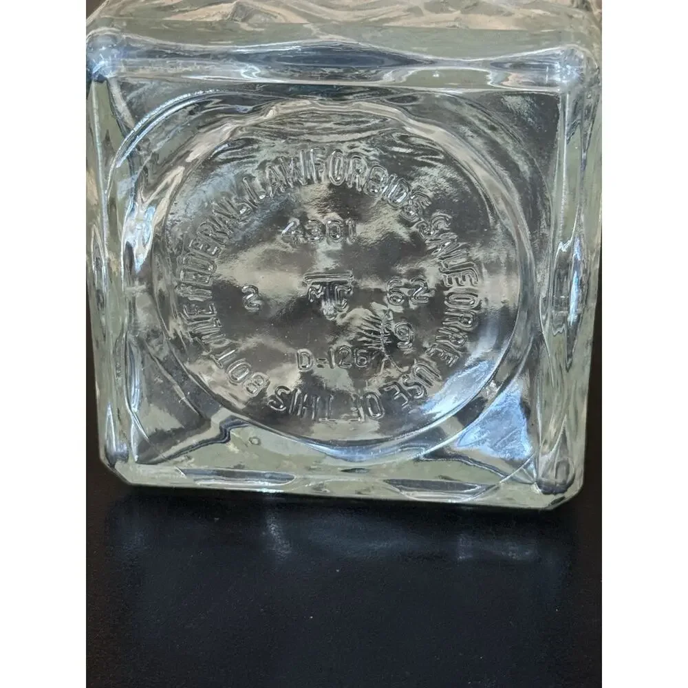 1960s MCM Seagram’s 7 Crown Whiskey Decanter Diamond Pattern Glass w/ Stopper